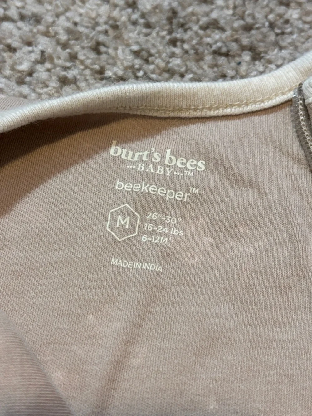 Burt’s Bees Baby Organic Cotton Tan Floral Sleep Sack Size 6-12 Months